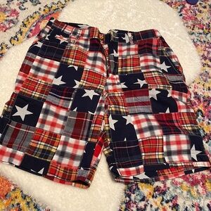 Men’s plaid patriotic shorts